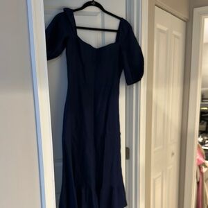 Reformation-Elegant Navy Blue Dress